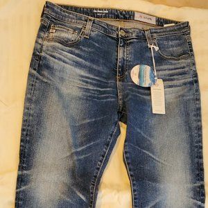 AG Prima Mid Rise Distressed Crop Cigarette Jeans